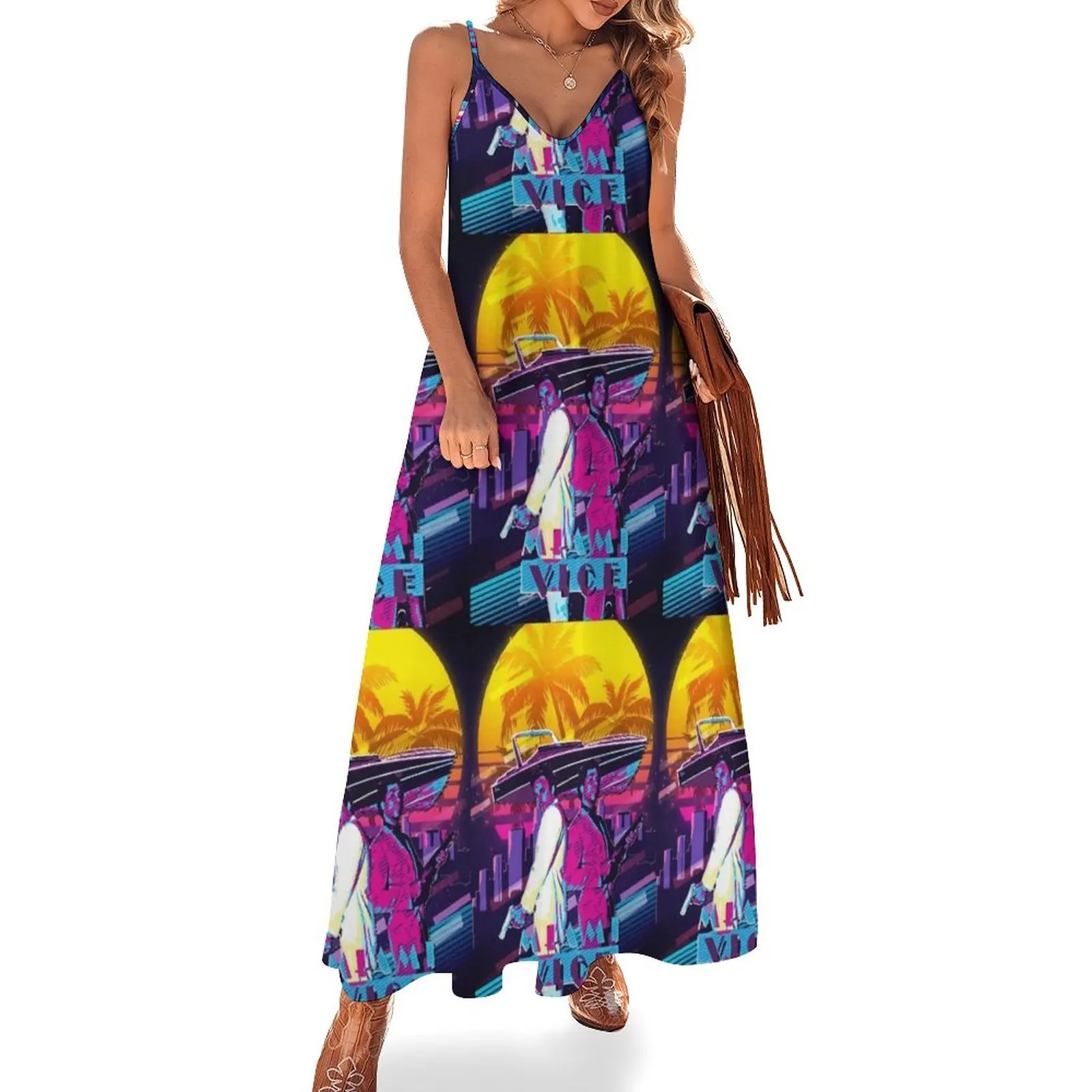 

Sonny and Rico retro art Sleeveless Dress womens dress chic and elegant woman dress