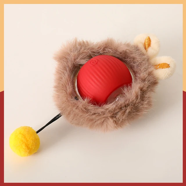Smart Interactive Cat Toys Ball Fast Rolling in Pouch Hide and Seek Kitten Toy Motion Activated Interactive Cat Toy for Indoor 4