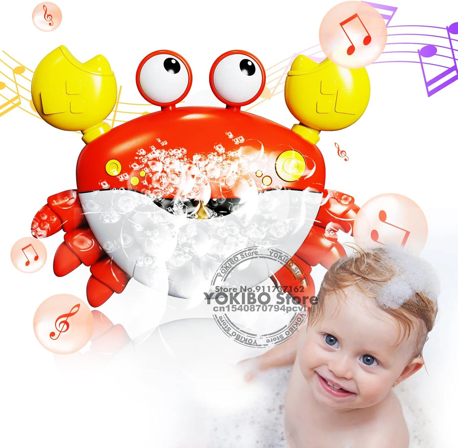 Baby Bath Toys Bubble Machine Crabs Frog Music Kids Bath Toy Bathtub Soap Automatic Bubble Maker Baby Bathroom Toy for Children