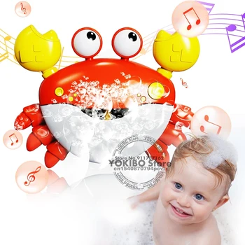 아기 목욕 장난감 거품 기계, 게 개구리 음악, 어린이 목욕 장난감, 욕조 비누 자동 거품 메이커, 어린이 욕실 장난감