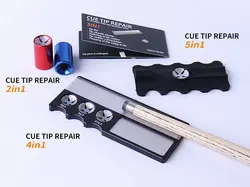 Billiards Snooker Pool Cue Tip Shaper Repair Tool Kit Set 2 in 1/ 4 in 1/ 5 in 1