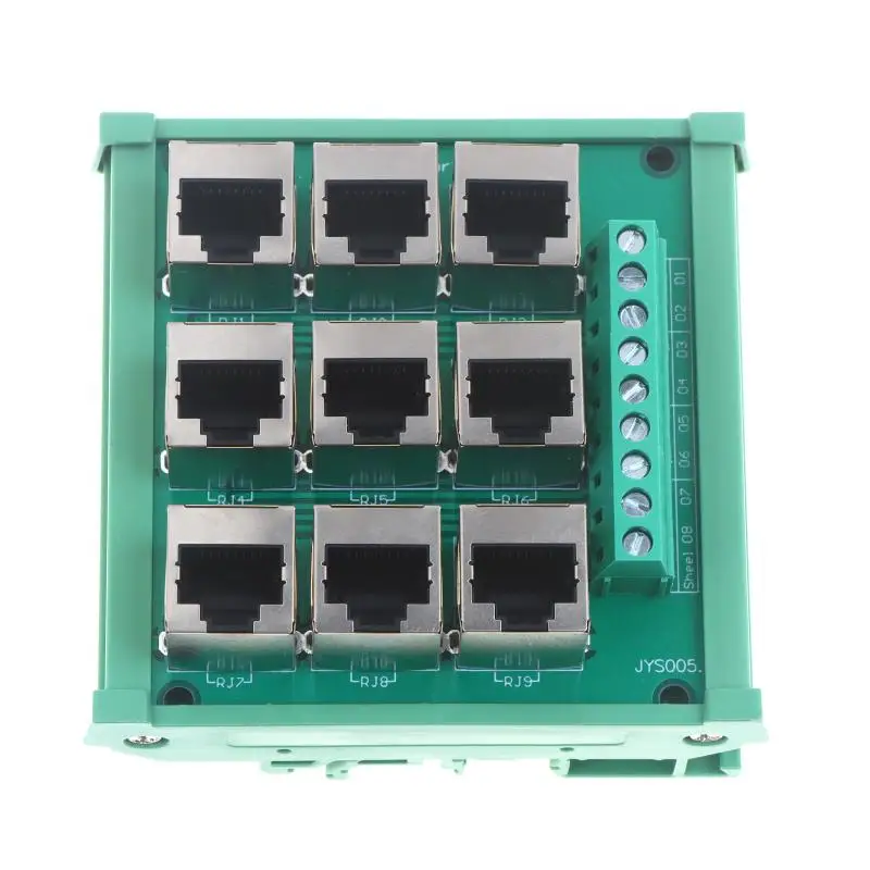 Für RJ45 8p8c Ethernet-Port-Klemmenblock-Adapter mit 9 Schraubklemmen und DIN-Schienenmontage-Design für Netzwerkverbindungen. – Detail 3
