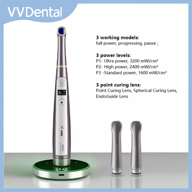 Dental Vafu LED Curing Ligh Wireless Photopolymerize Lamp 1 Second Resin Cure Lamp Check For Caries 3200mW/c㎡ Dentistry Tools