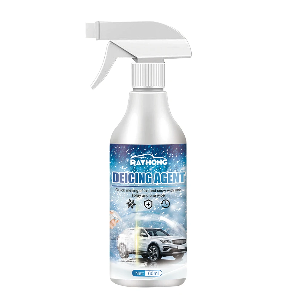 Winter De Icing Instantly Melts Ice Auto Windshield Deicing Spray Car Window Cleaner 60ML Road Anti Slip Winter Vehicle Supplies