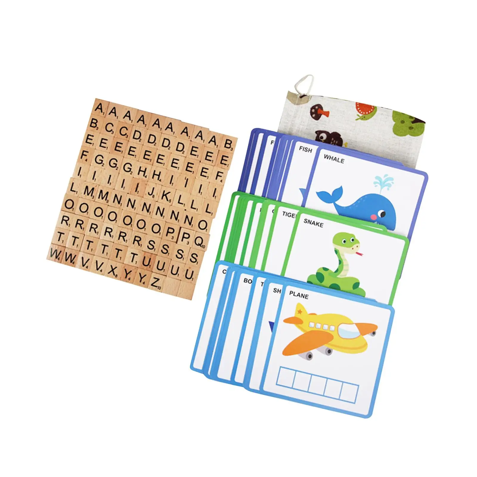 

Spelling Word Game with 100 Alphabet Blocks Early Educational Montessori Toy Spelling Matching Letter Games for Children Kids