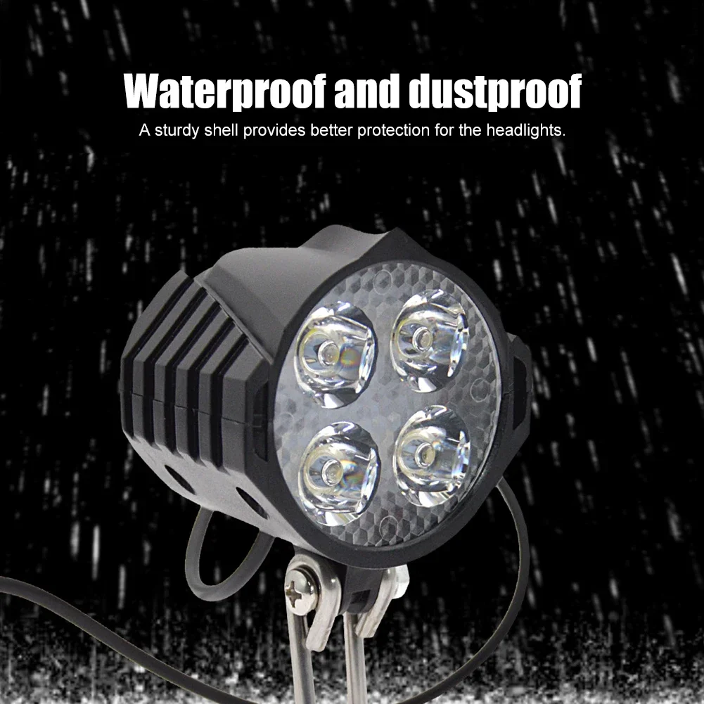 24-48V Ebike Front Brake Rear Light Set Horn Headlight Switch Energy Saving With Ebike Turn Functional Tail Light Bicycle Light