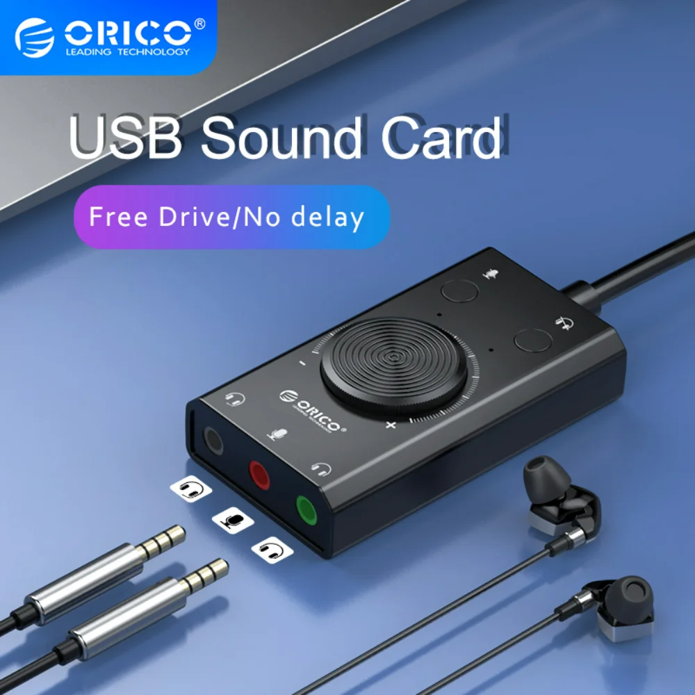 

Внешняя звуковая карта ORICO SC2, 3,5 мм, с USB-разъемом