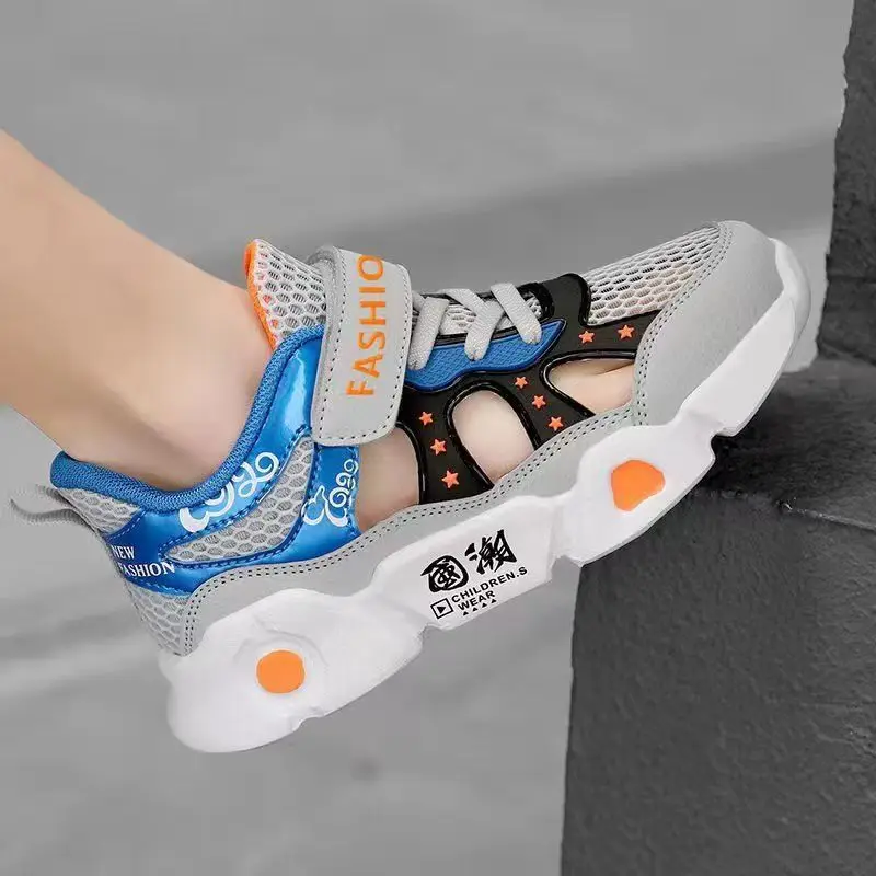Kids Summer Sports Sneakers Boys Fashion Breathable Mesh Casual Shoes Lightweight Non-Slip Children Running Beach Shoes kids shoes