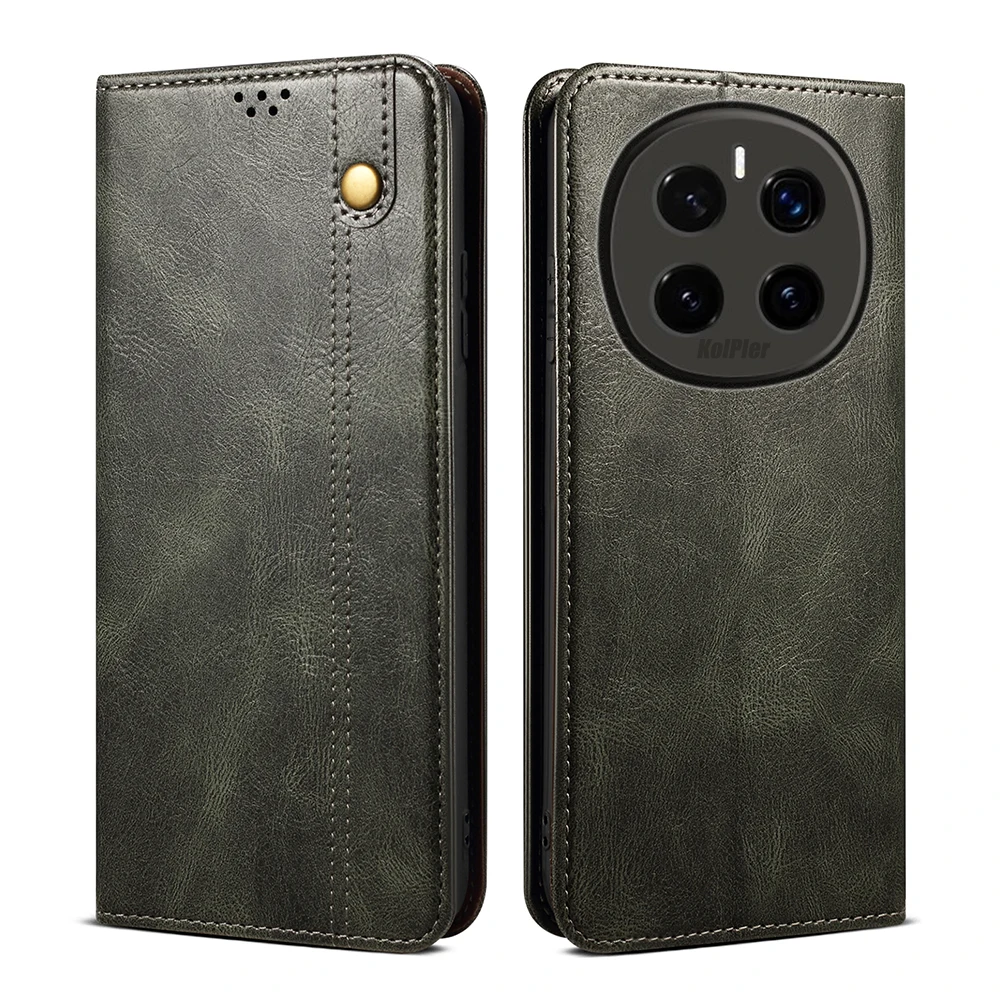 Luxury Leather Flip Wallet Case with Card Slot and Magnetic Closure