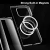 Case for Google Pixel 9 Pro Fold for Magsafe Magnetic Wireless Charge Clear Thin Hard PC Phone Case with for Pixel 9 Pro Fold 4