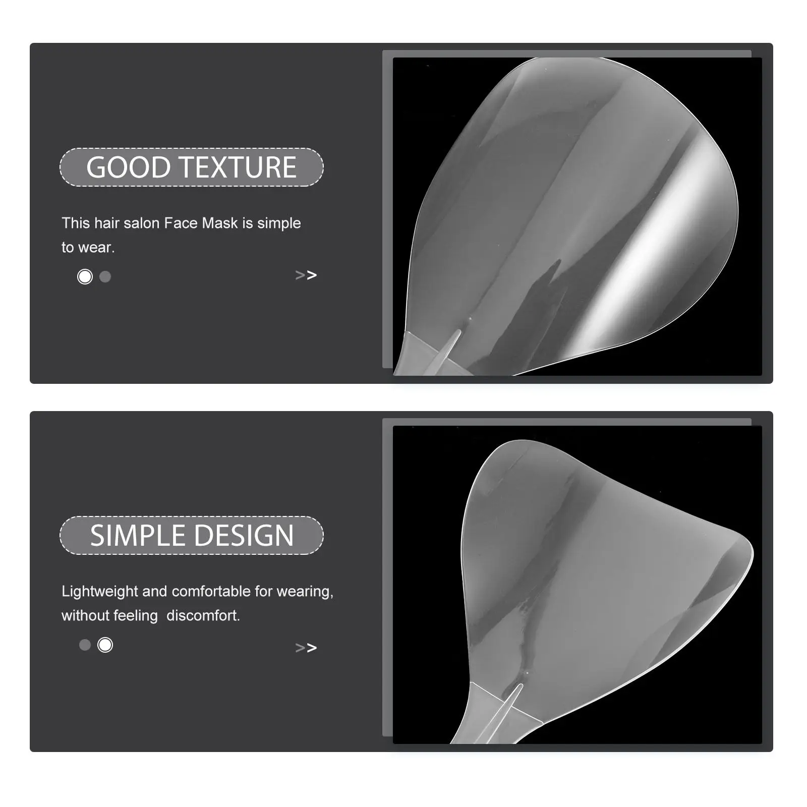 미용사, 이발사, 살롱 전문가용 투명 플라스틱 헤어스프레이 페이스 마스크 쉴드, 가볍고 편안하며 높은 투명도