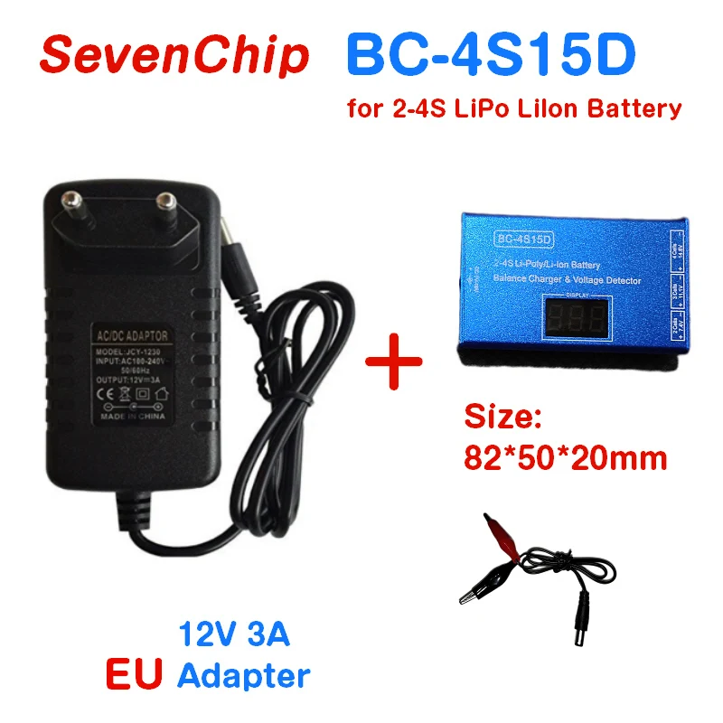 

Зарядное устройство SevenChip для литий-полимерных батарей с дисплеем напряжения 1500 мА для дрона-квадрокоптера 2s 3s BC-4S15D PFV