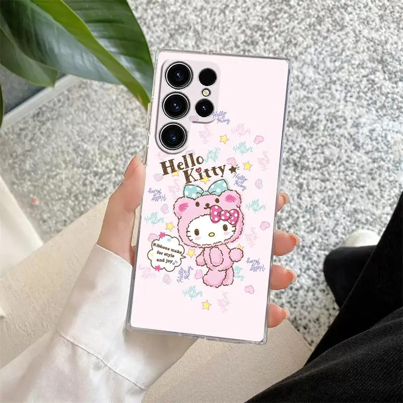 thumbnail image 1 of Funda de teléfono con dibujos animados de Hello Kitty, carcasa transparente para Samsung S24, S23 Ultra, S22, S20 Plus, S21 FE, Galaxy S24Ultra, S235G, 1 of 5