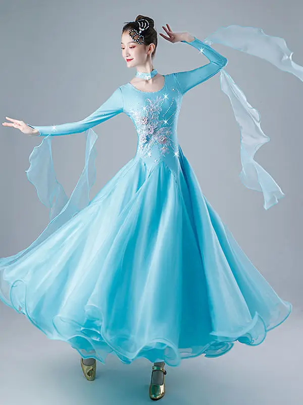 

National Standard Dance Performance Costume Social Dance Waltz Dress High-end Modern Dance Ballroom Dance Competition Clothes