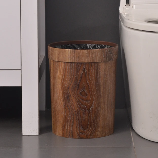 Kleine Holz Farbe Mülleimer Papierkorb Rustikalen Runde Müll Container Bin  für Bad Schlafzimmer Küche Zu Hause