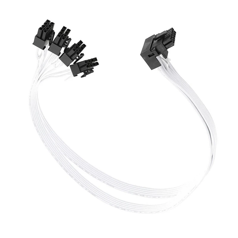 

1 Piece 4XCPU 8Pin To 16Pin Male Graphics Video Card Extension Cable PCI-E 5.0 12VHPWR RTX4090 Elbow Adapter Cable White