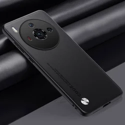 Luxury PU Leather Matte Phone Case with Silicone Full Protection for Nubia Z40 Pro (Black)