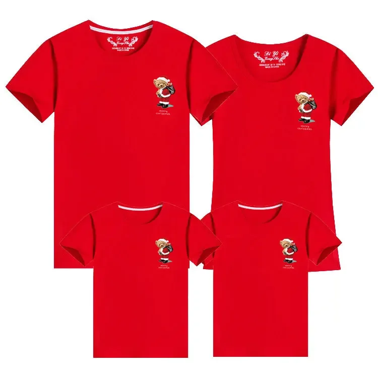 Camisetas para mamá, hija, niño, atuendos navideños a juego, look familiar, camiseta navideña para padre, madre, vacaciones, camiseta navideña familiar, ropa