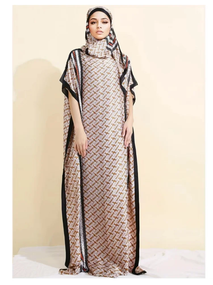 

African Dresses for Women Spring Autumn African Women Linen Printing Long Dress African Clothes Women