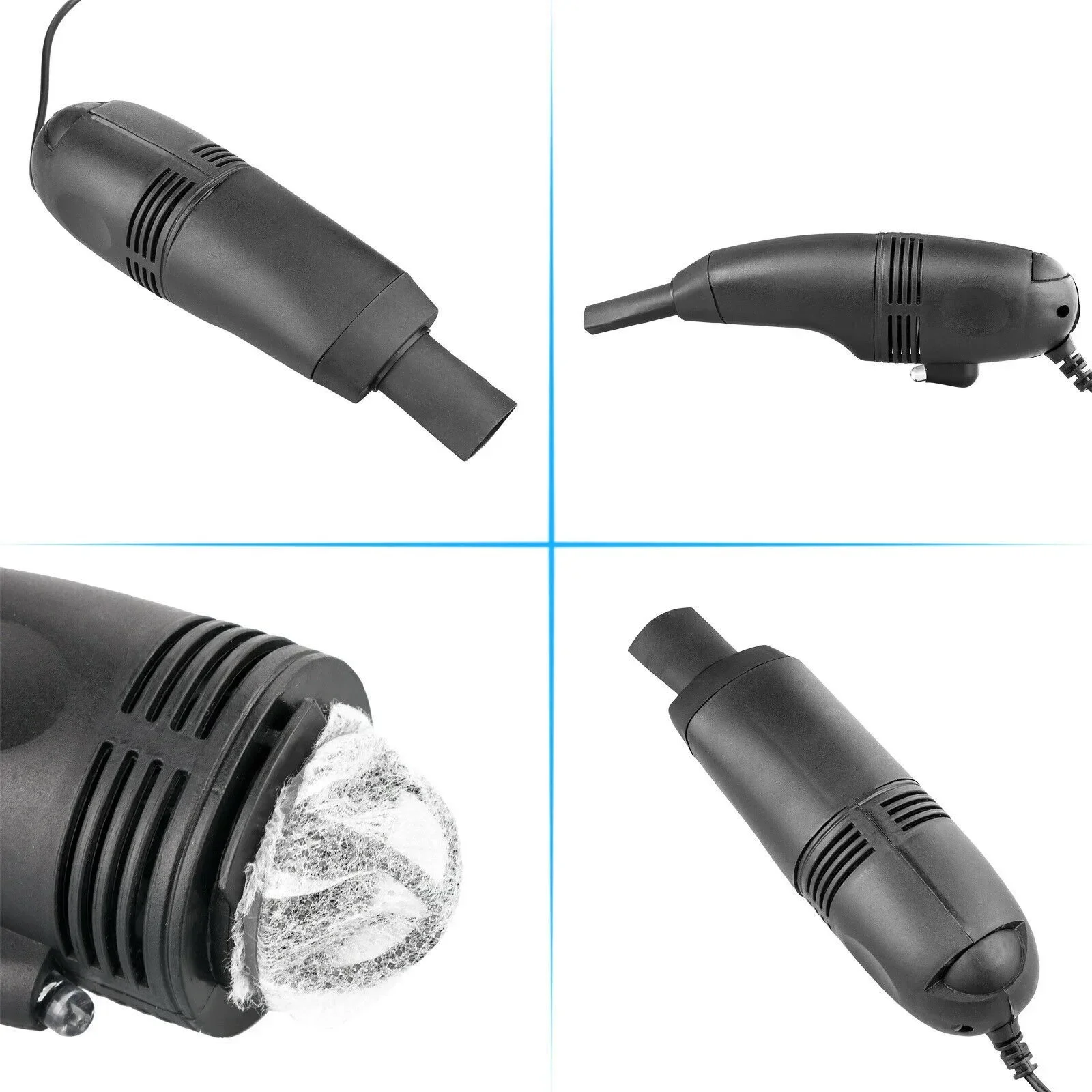 Portable Mini USB Keyboard Vacuum Cleaner with Brush Dust Cleaning Kit