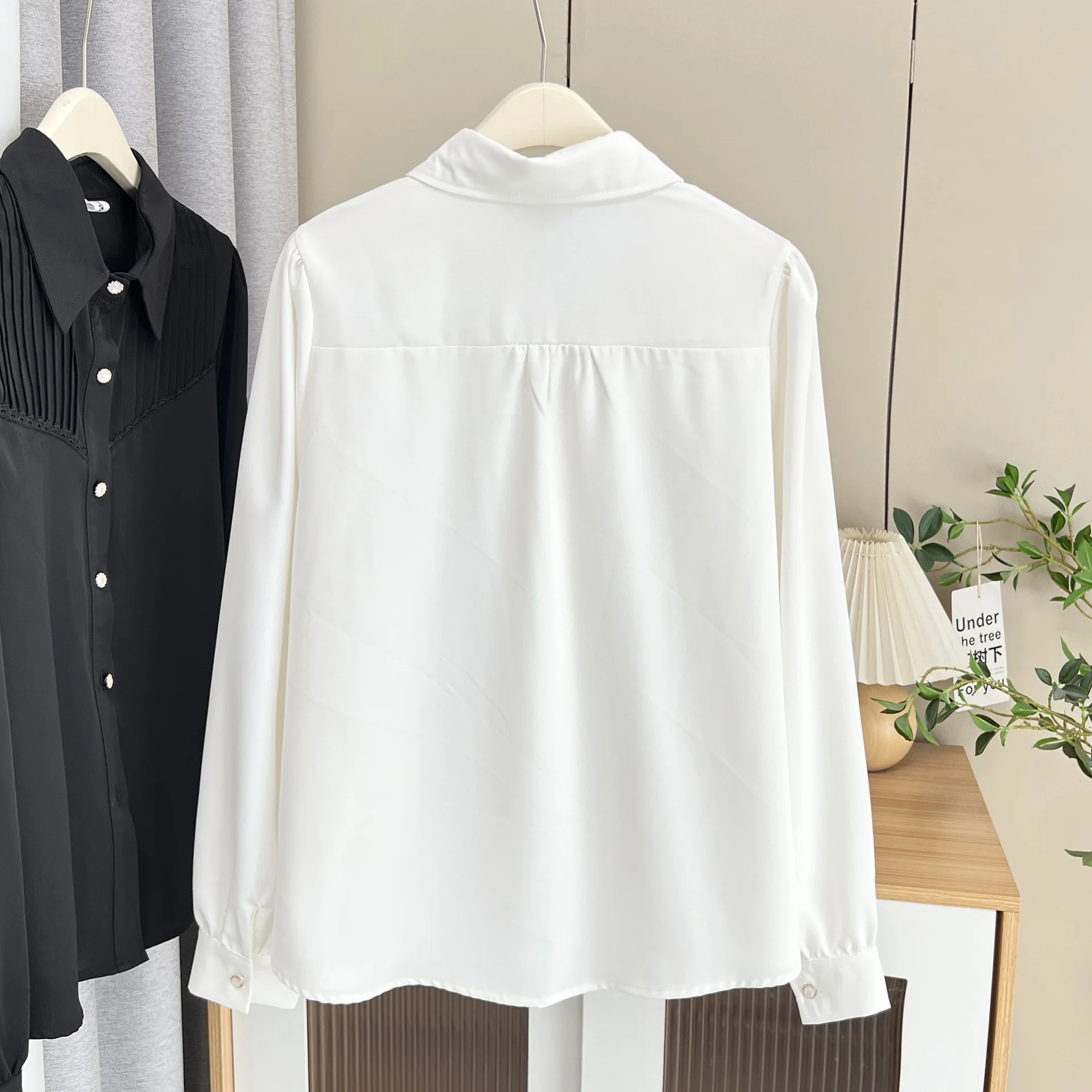 Plus Size Women's Blouses 2025 Autumn New Style Fashionable And Stylish Patchwork Fold Long Sleeved non-ironing Business Shirts