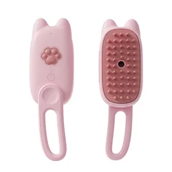 Pet Grooming Steam Brush - Hair Removal & Massage Comb with Steamy Spray (Pink Cat)