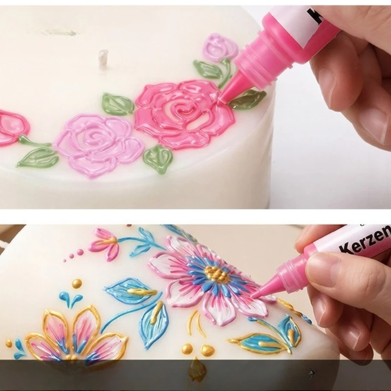 수제 DIY 어린이 환경보호 24색 10ml 입체 비베이킹 캔들 펜 페인트 그림 그리기 그라피티 세트