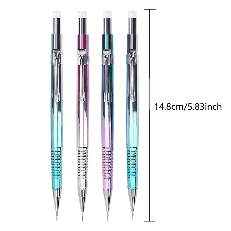 Mechanical Pencil Ball-Point Pen 2 In 1 Blue Ink 0.3 0.5 0.7 0.9mm HB Lead Smooth Writing School Office Writing Stationery 6