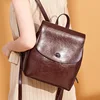 High Quality Genuine Leather Backpack For Girls Daypack Female Fashion Knapsack Vintage Casual Women Oil Wax Cowhide Rucksack 1