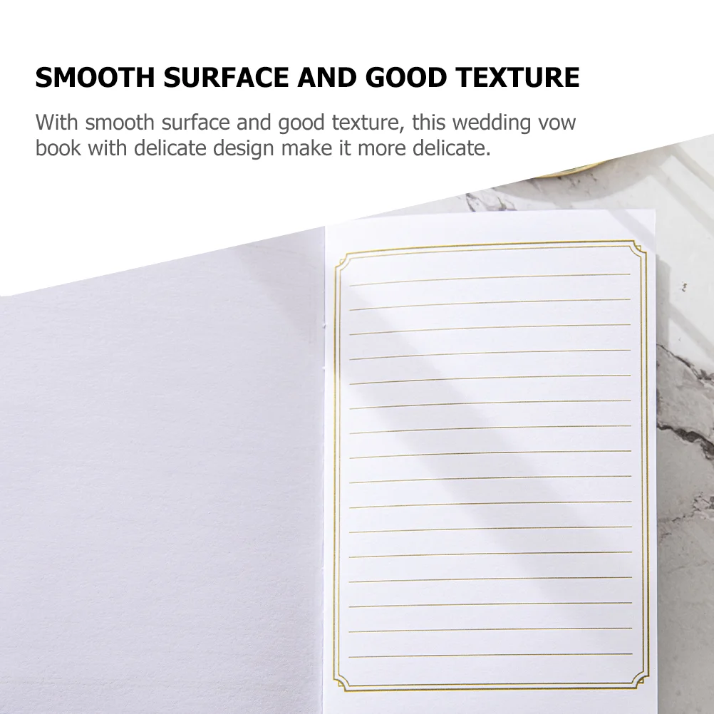 2 Pcs Wedding Vows Book Souvenirs Ceremony Decorations Books Booklet Oath Card Cards for Paper His and Her wedding vow notebooks
