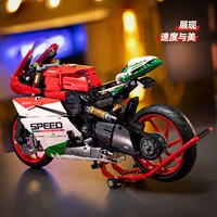 IN STOCK 1:5 MOC Technical Motorcycle Building Blocks Model Bricks Assembling Toys for Children Birthday Gift Set 4