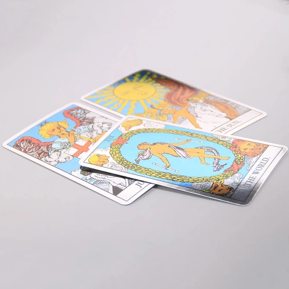 MagicSeer Rainbow Tarot Cards Decks 10.3*6cm With Book Sets for Beginners Holographic Deck Board Game