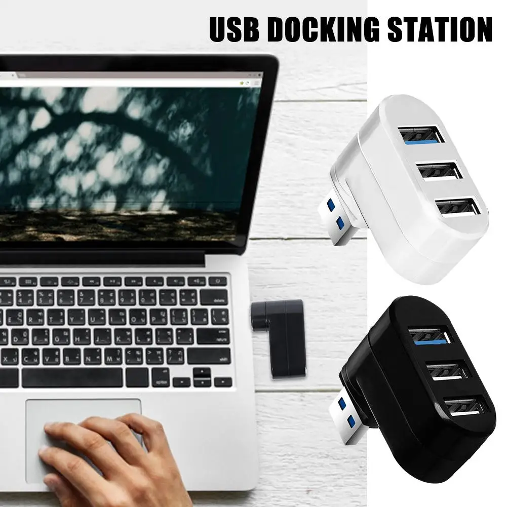 180 회전 USB 허브 3.0 어댑터 고속 U 디스크 리더 분배기, 3 포트 USB 2.0 컴퓨터 PC 노트북 용