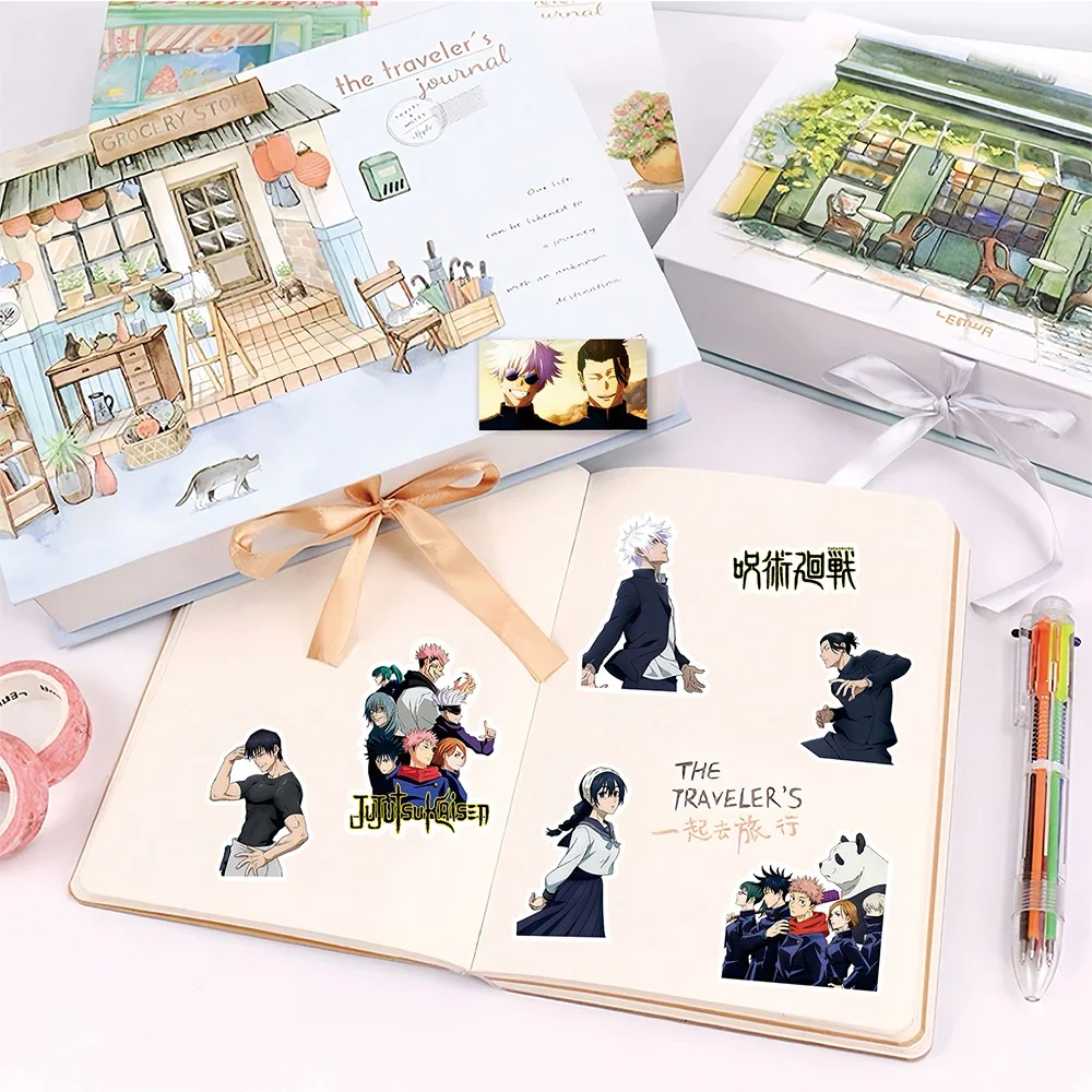 Cartoon Stickers Jujutsu Kaisen Stickers DIY Laptop Skateboard Kids Cool Sticker Itadori Yuji Satoru Gojo Anime Decal Toys 10/30/80pcs
