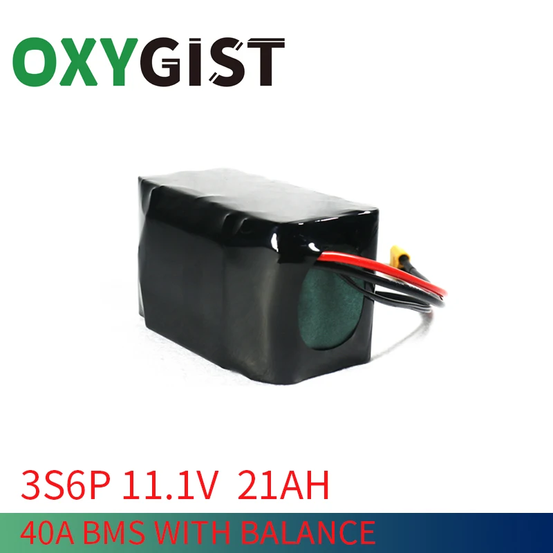OXYGIST 12V 3S6P 21Ah 40A BMS orline battery pack 18650 li-ion 3500mah cells XT60 DC5521 400Watt High Power Motor Scooter light