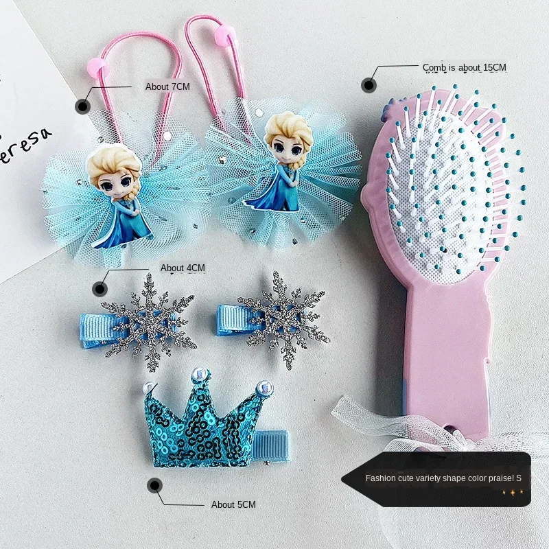 6pcs/Set Baby Hair Clips Cartoon Baby Headband Cute Cartoon Cosplay Frozen Elsa Girls Hairpin Barrettes Headwear Accessories