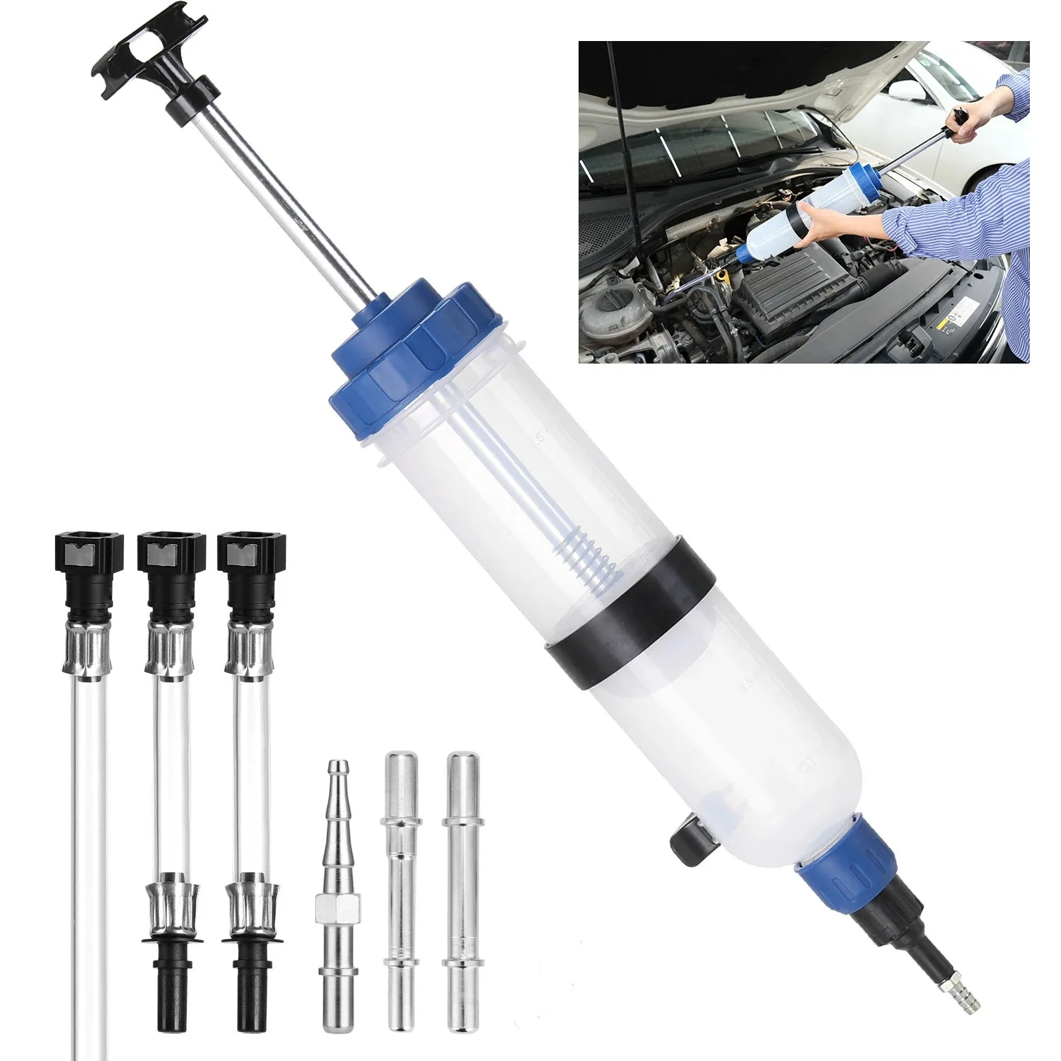 Car Brake Fluid Oil Extractor Auto Oil Change Syringe With Hose Manual