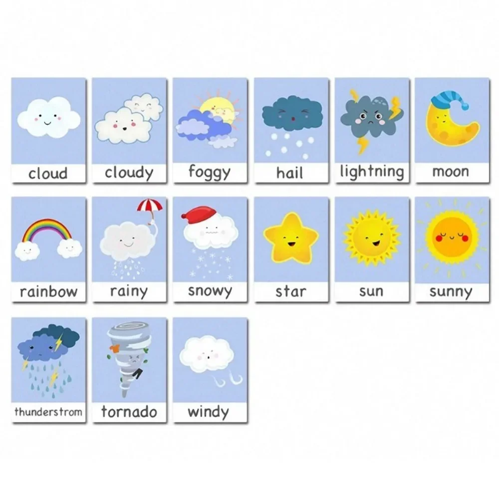 Baby Montessori Toys Emotion Weather Learning Flash Cards Kids Educational Toys For Children