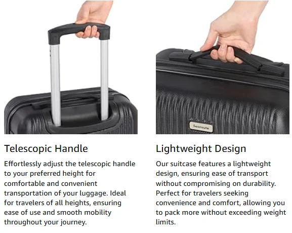Luggage Sets Suitcase ABS Hard Shell Carry-On Hand Cabin with 4 Double Spinning Wheels & TSA- Lock 3 Piece Set (21"24"28")