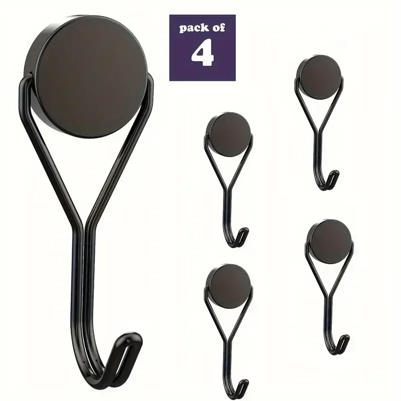 Magnetic Hooks 4Pcs Heavy-Duty Swivel Neodymium Magnets Multipurpose Hanging Solutions for Home