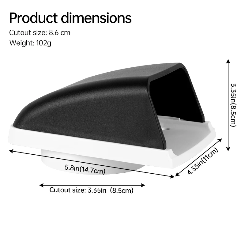 3-Inch Marine and RV Ventilation Accessories-Durable ABS Plastic Exhaust Vent for Enhanced Airflow