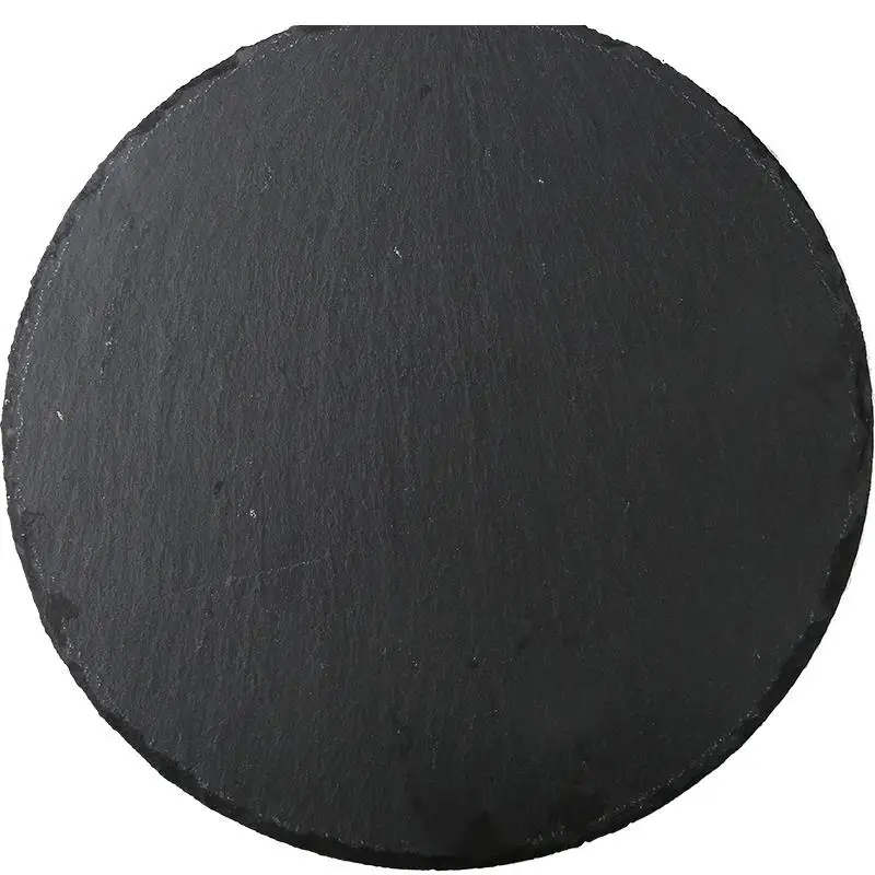 Round Plate Black Rock Western Tableware Irregular Cooking Household Dessert 9 Inch Frosted