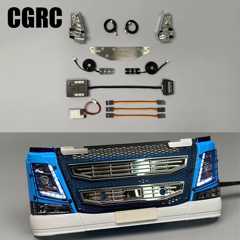 

LED Simulation Light Set Front Model Decorate for 1/14 Tamiya RC Truck Trailer Tipper Volvo FH16 750 56362 Car DIY Parts