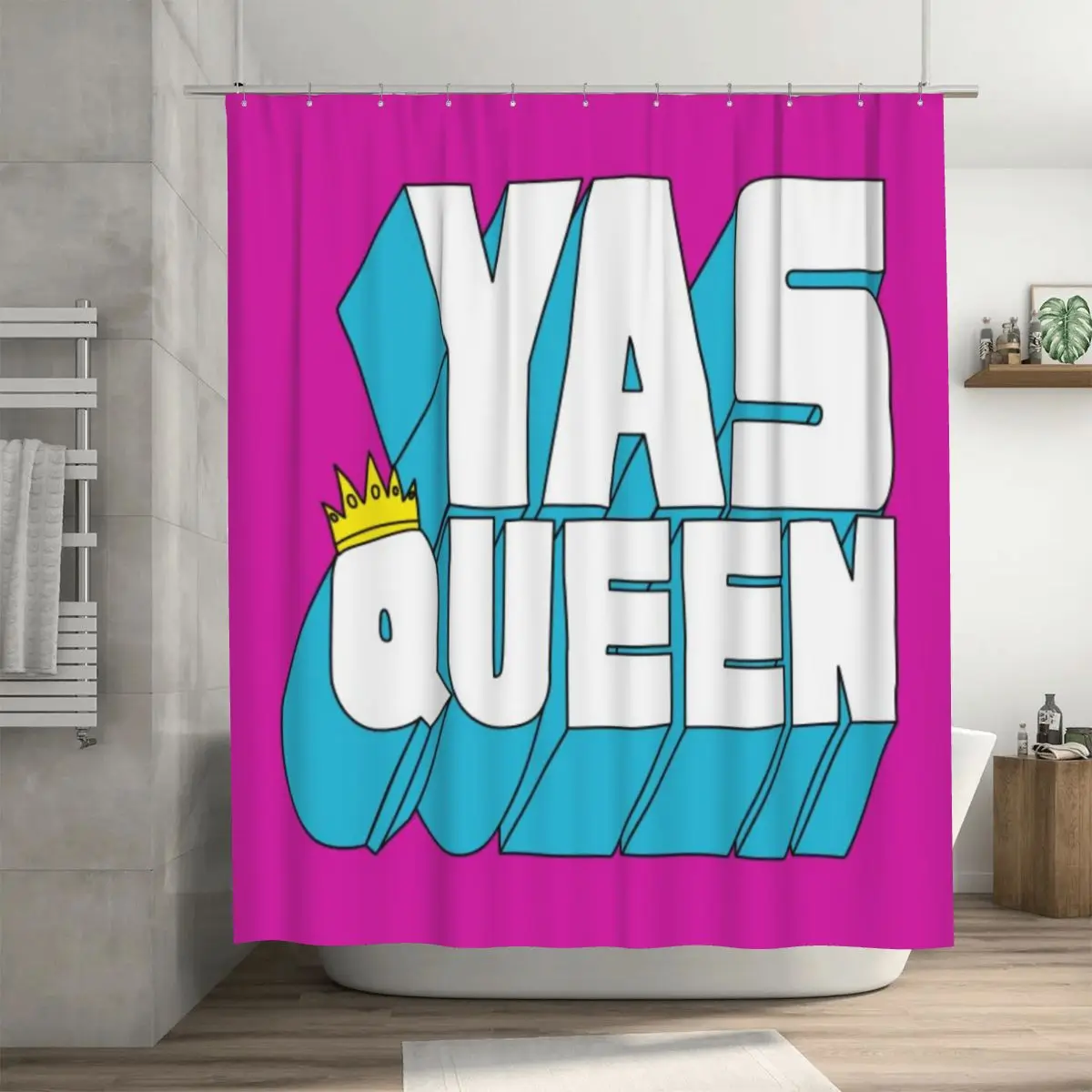 

Занавеска для душа Yas Queen, 72x72 дюйма, с крючками, индивидуальный узор, декор для ванной комнаты