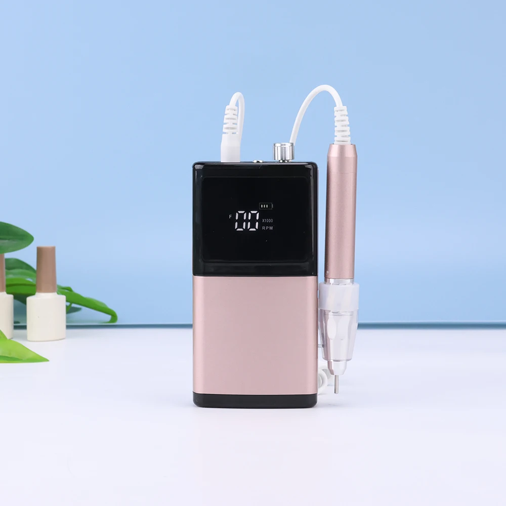 브러시리스 85W 네일 드릴 충전식 35000RPM 매니큐어 전동기계 저소음 모터 무선 네일 파일 페디큐어 드릴링 핸들
