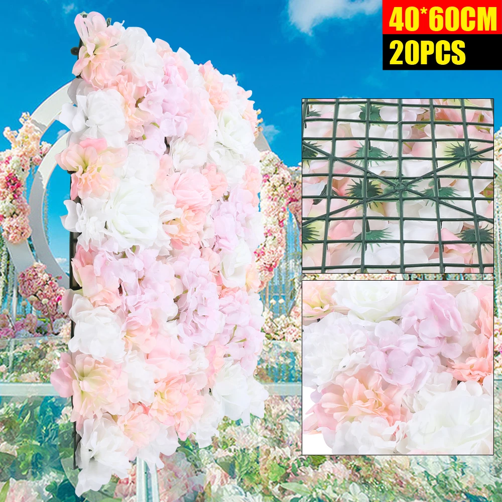 

Artificial Banquet Flower Wall Panel Floral Decor for Wedding Party Layout
