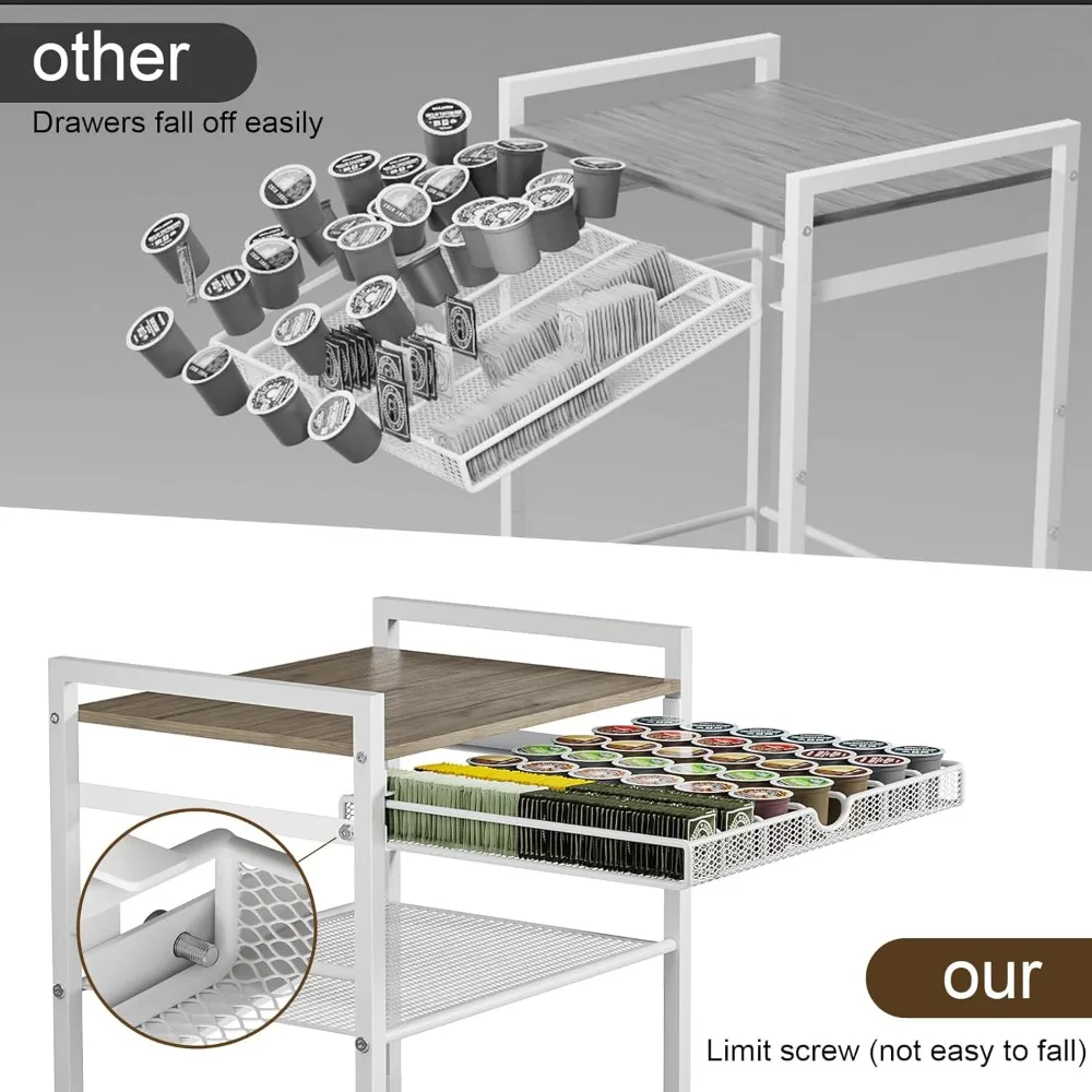 5-Tier Mobile Coffee Bar Cabinet 3