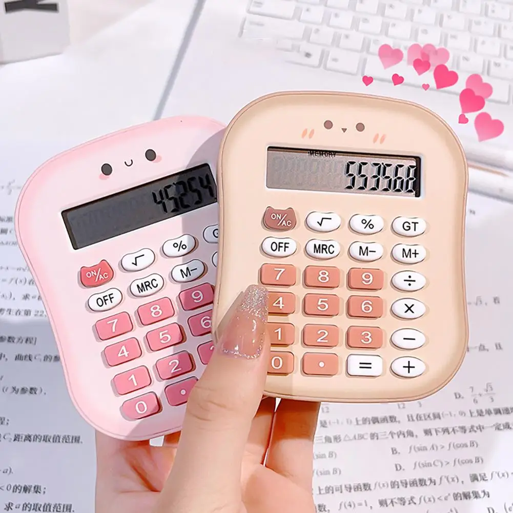Cute Cartoon Mechanical Keyboard Calculator Office Study Exam Fashion Calculator 12-digit Large Display