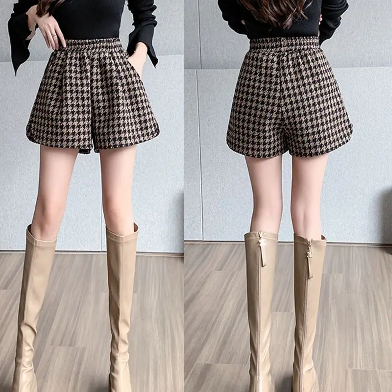Autumn Winter New High Waist All-match Loose Wide Leg Pants Plus Size Youth Casual A-line Shorts Elegant Fashion Women Clothing