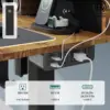 Vabches Height Adjustable Computer Desk Electric Standing Desk for Home Office Gaming Desk with LED Light&Power Outlet&Metal Leg 5